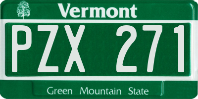 VT license plate PZX271