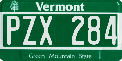 VT license plate PZX284