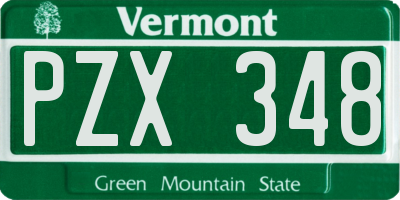 VT license plate PZX348