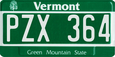 VT license plate PZX364