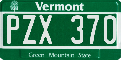 VT license plate PZX370