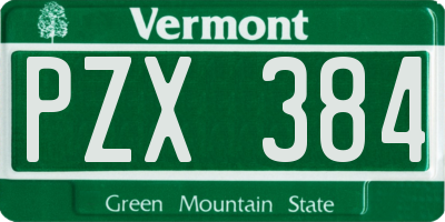VT license plate PZX384