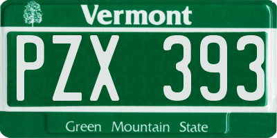 VT license plate PZX393