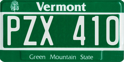VT license plate PZX410