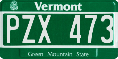 VT license plate PZX473