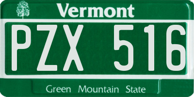 VT license plate PZX516