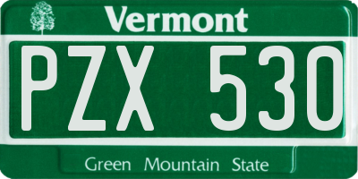 VT license plate PZX530