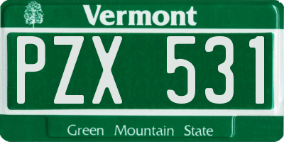 VT license plate PZX531