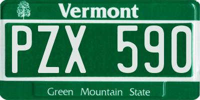 VT license plate PZX590