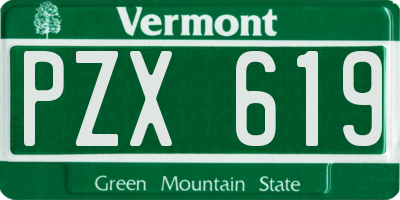 VT license plate PZX619