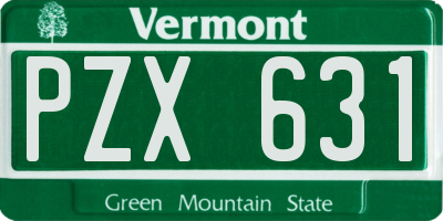 VT license plate PZX631