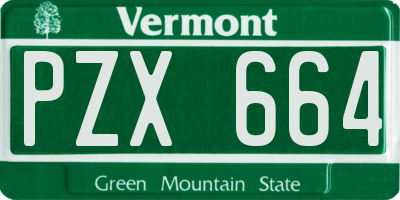 VT license plate PZX664