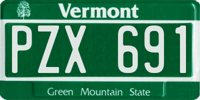 VT license plate PZX691