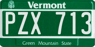 VT license plate PZX713