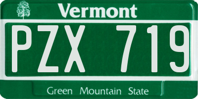 VT license plate PZX719