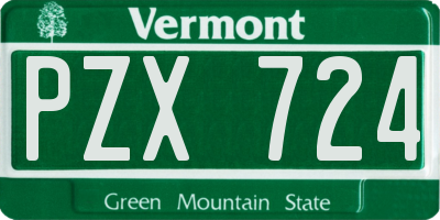 VT license plate PZX724