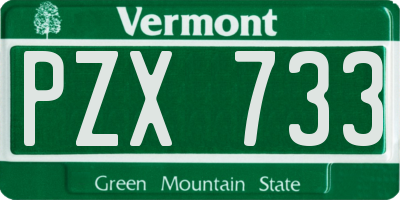 VT license plate PZX733