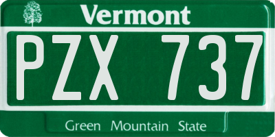 VT license plate PZX737
