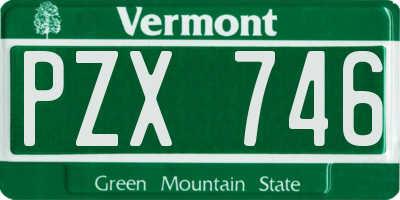VT license plate PZX746