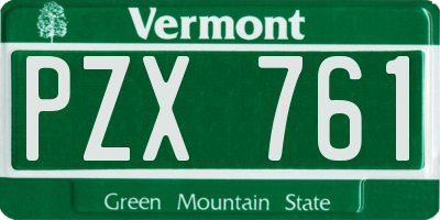 VT license plate PZX761