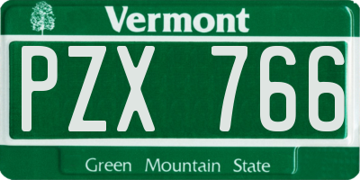 VT license plate PZX766