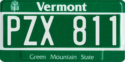 VT license plate PZX811
