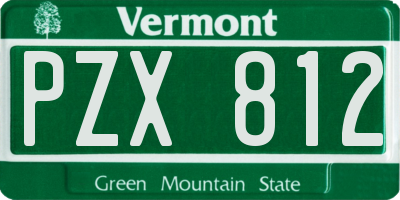 VT license plate PZX812