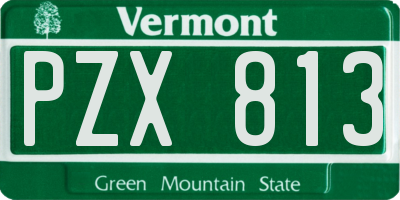 VT license plate PZX813