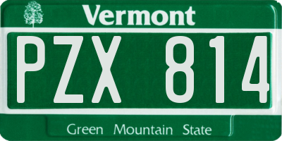VT license plate PZX814