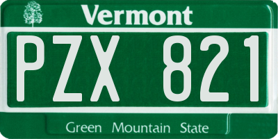 VT license plate PZX821