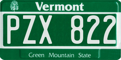 VT license plate PZX822
