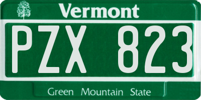VT license plate PZX823
