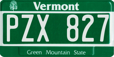 VT license plate PZX827