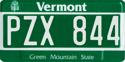 VT license plate PZX844