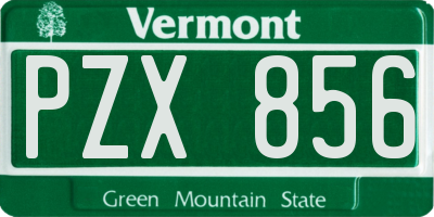 VT license plate PZX856