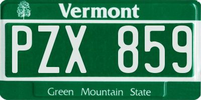 VT license plate PZX859