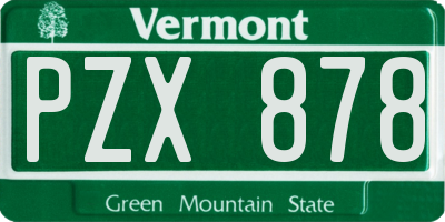 VT license plate PZX878