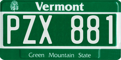 VT license plate PZX881