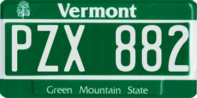 VT license plate PZX882
