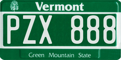 VT license plate PZX888