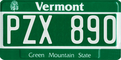 VT license plate PZX890