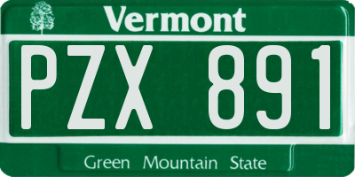 VT license plate PZX891