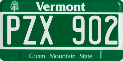 VT license plate PZX902