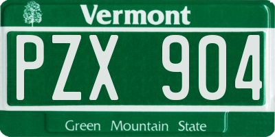 VT license plate PZX904