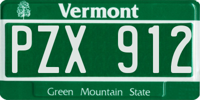 VT license plate PZX912
