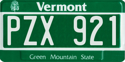 VT license plate PZX921