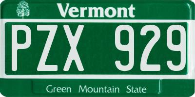 VT license plate PZX929