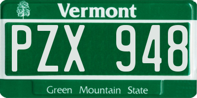 VT license plate PZX948