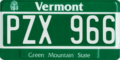 VT license plate PZX966