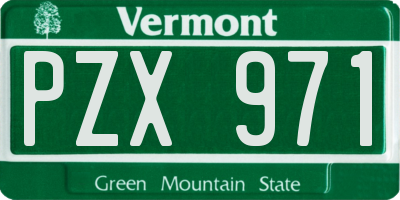 VT license plate PZX971